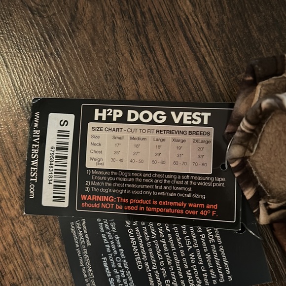 Medium size H2P Retriever Hunting Vest by Rivers West - Picture 11 of 14